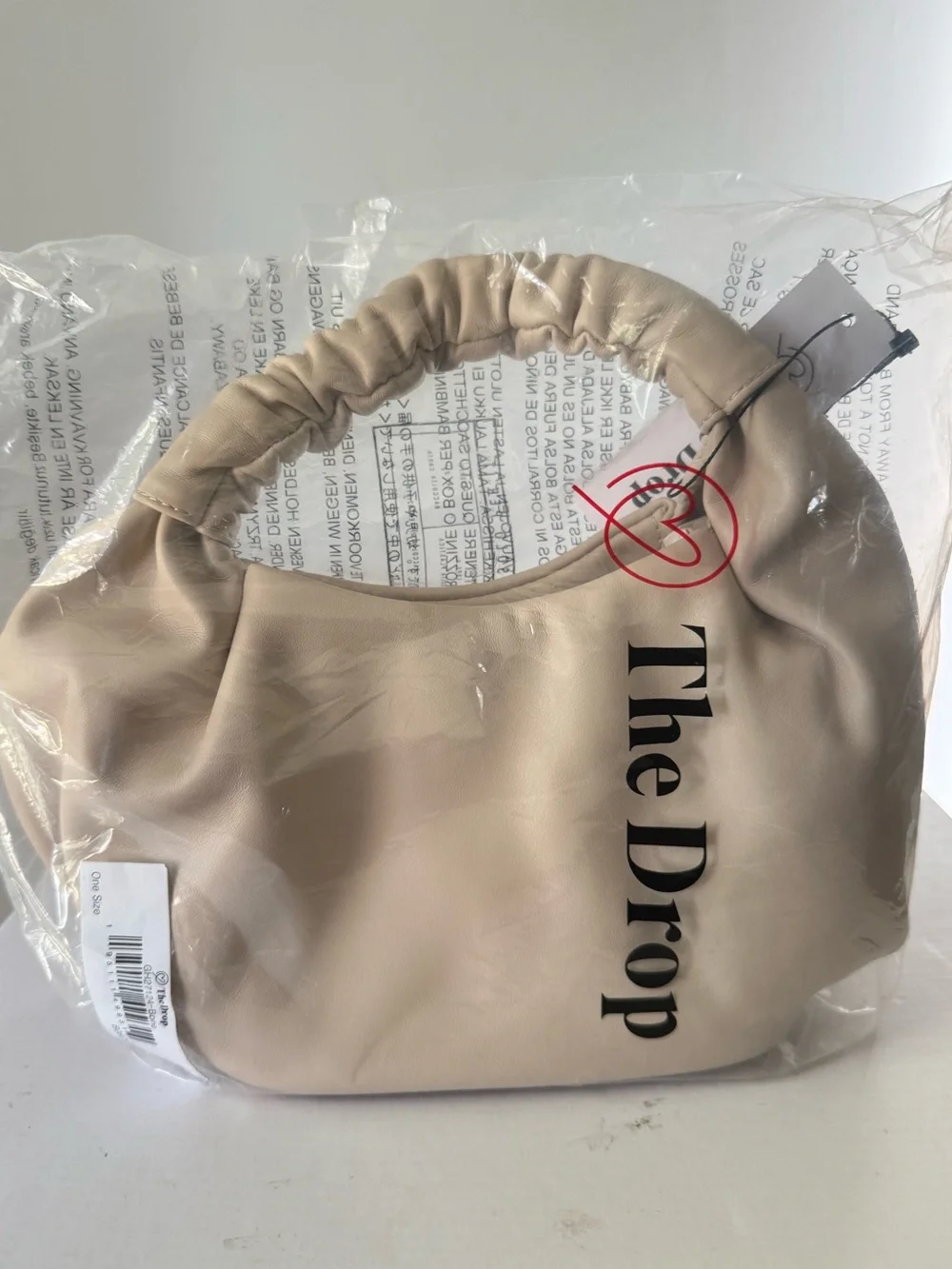 The Drop Adison Soft Ruched Top-Handle Bag NWT #Lux-P